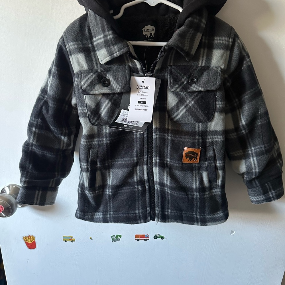 Buffalo David Bitton Black and Gray Checkered Jacket